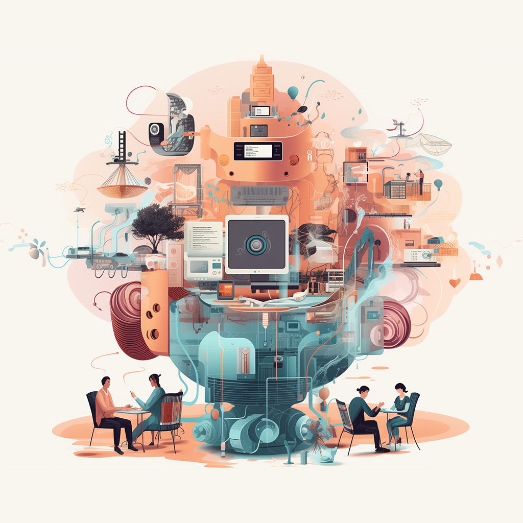 Midjourney image of large language models for government