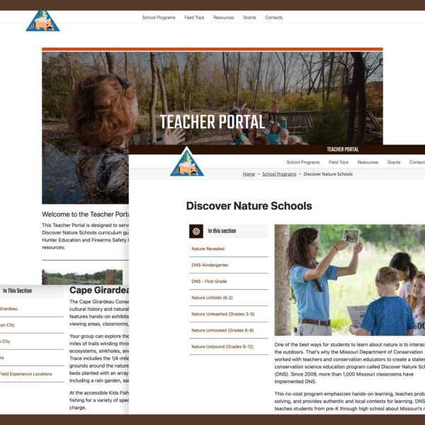 Missouri Department of Conservation Teacher Portal screenshots